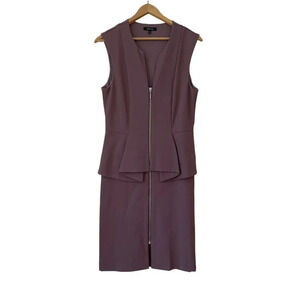 RW&co mauve‎  stretch zip front cocktail / work dress size medium